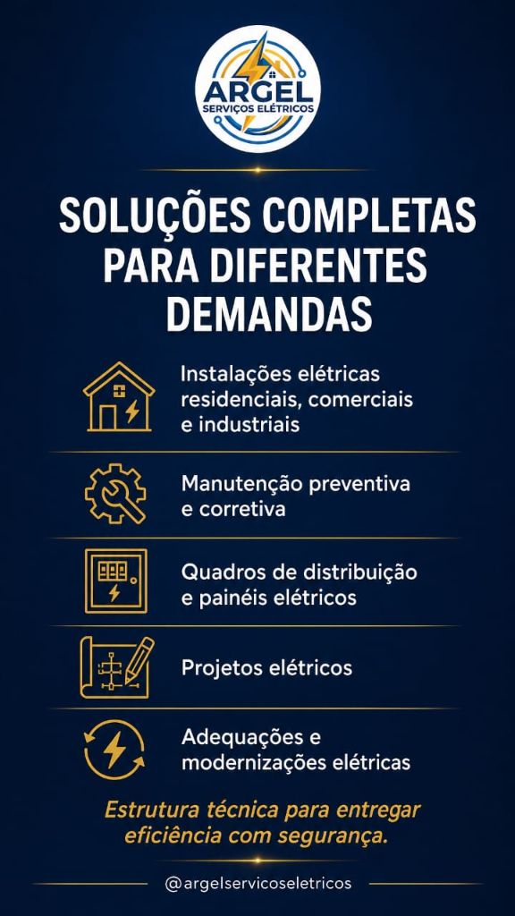 Soluções elétricas completas: residencial, comercial e industrial