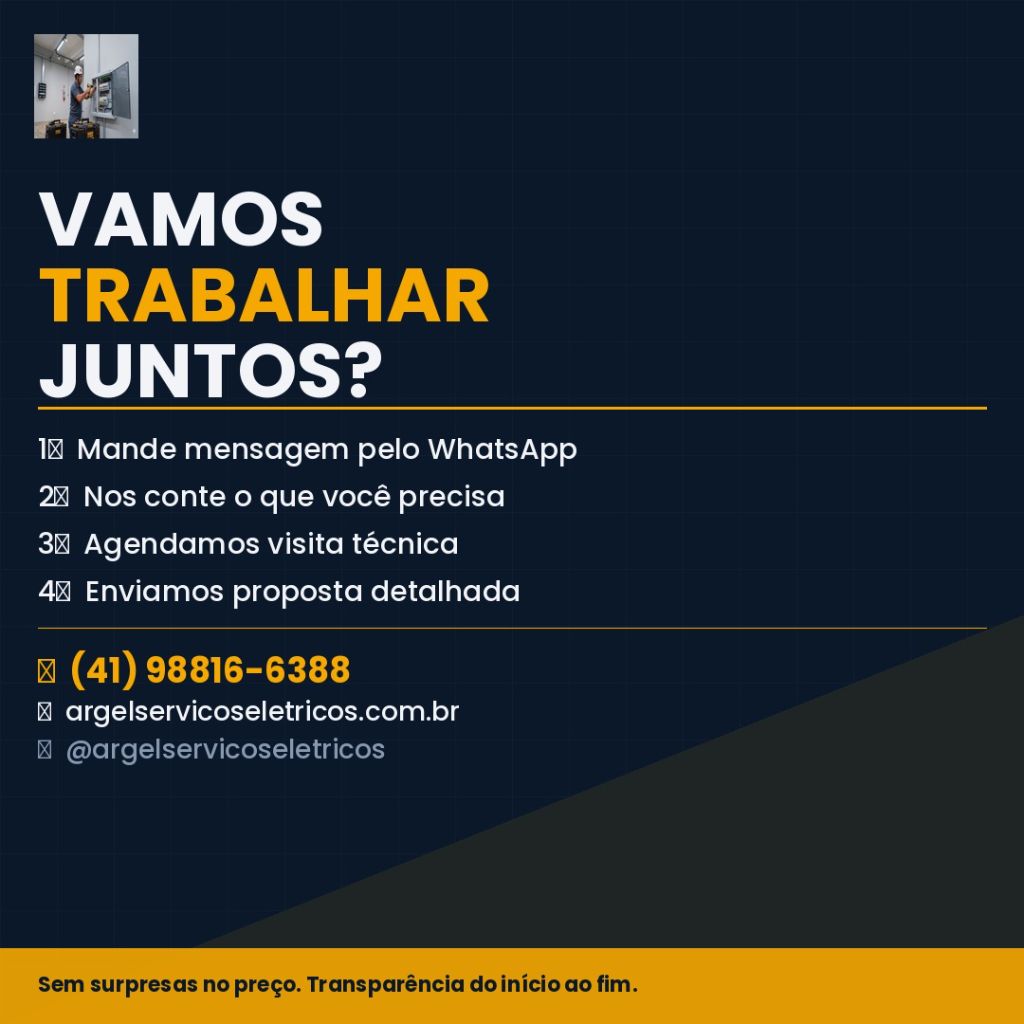 Convite para contato com a Argel Serviços Elétricos