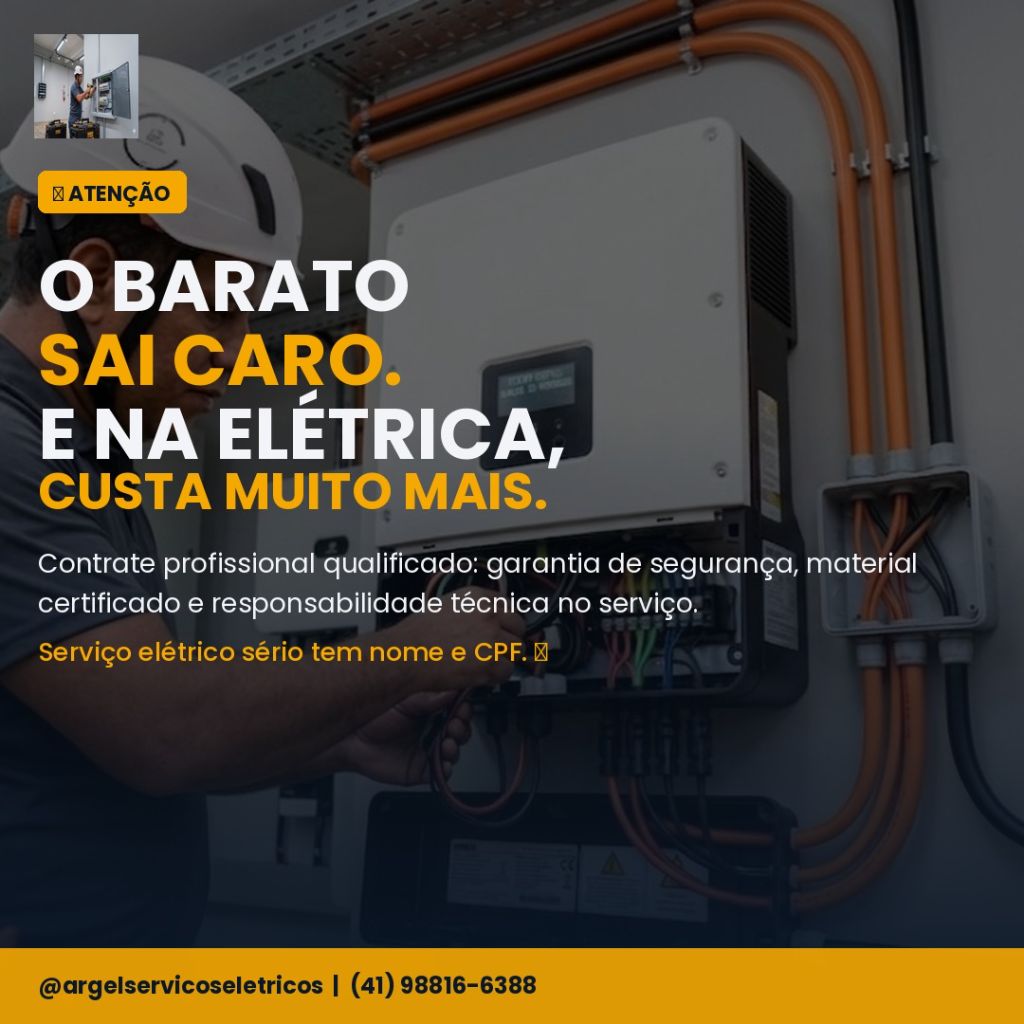 Técnico trabalhando em inversor com cabeamento estruturado