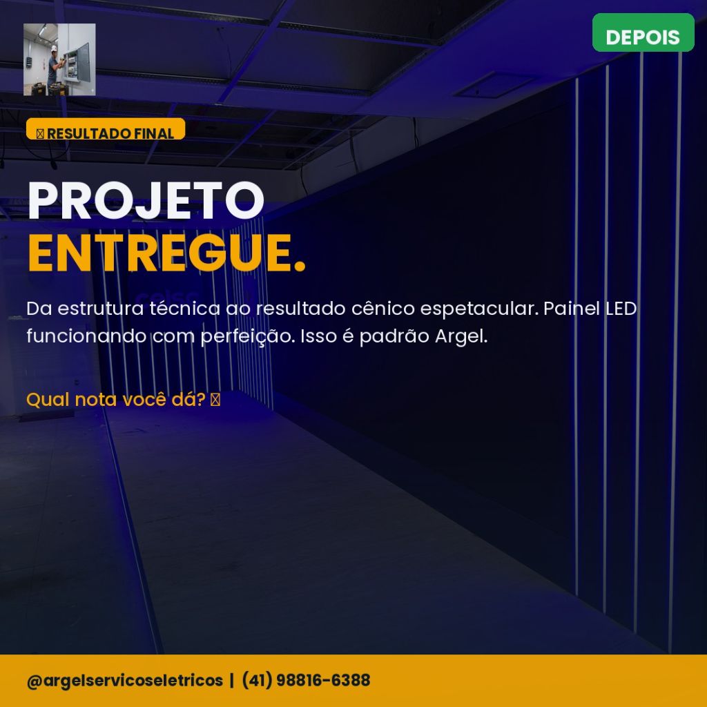 Resultado final do painel LED instalado pela Argel