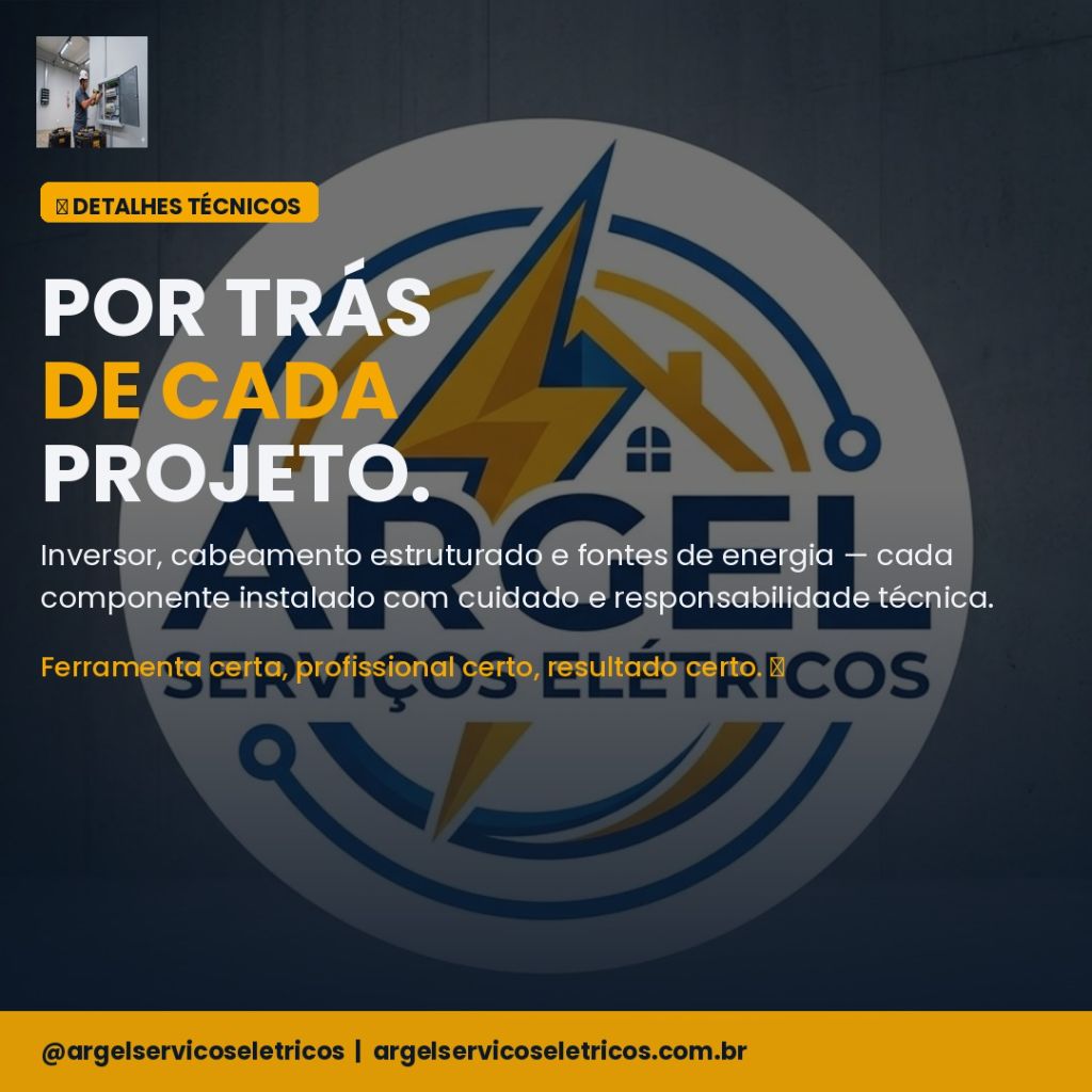 Detalhes técnicos do projeto: inversor e cabeamento estruturado