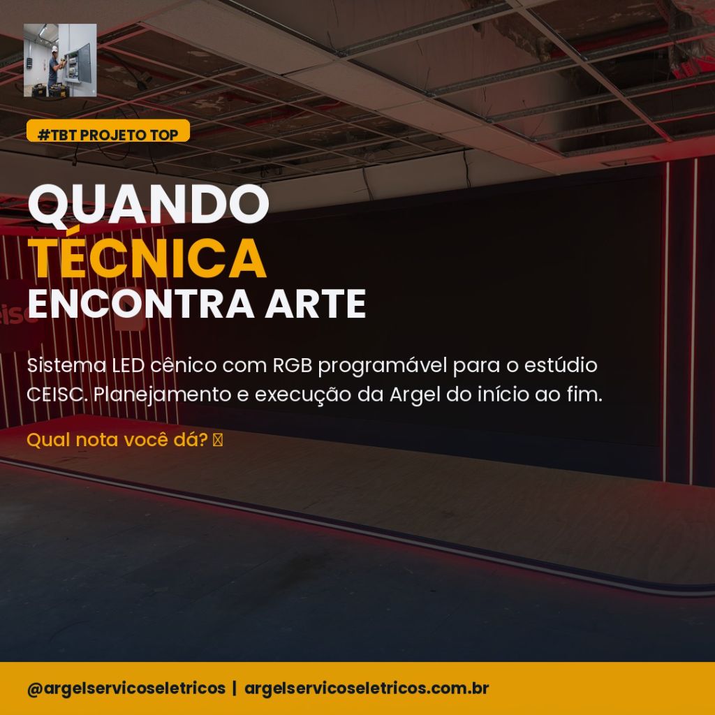 Sistema LED cênico com RGB programável instalado no estúdio CEISC